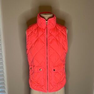 J. Crew Coral Quilted Vest